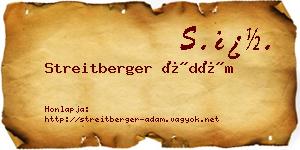 Streitberger Ádám névjegykártya